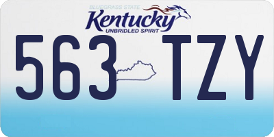 KY license plate 563TZY