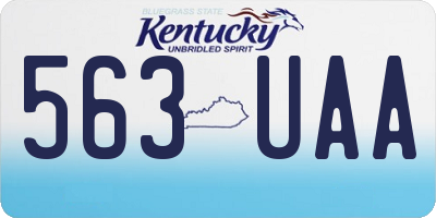 KY license plate 563UAA