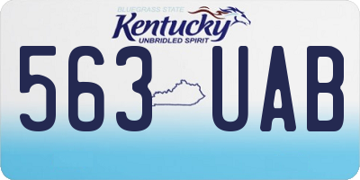 KY license plate 563UAB