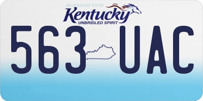 KY license plate 563UAC