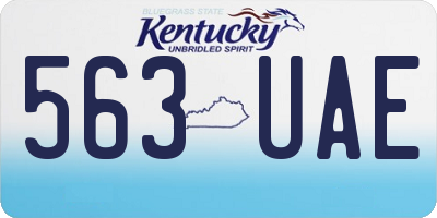 KY license plate 563UAE