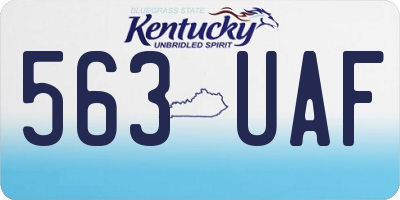 KY license plate 563UAF
