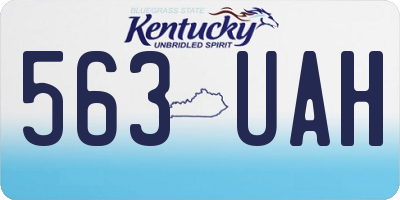 KY license plate 563UAH