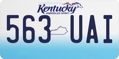 KY license plate 563UAI