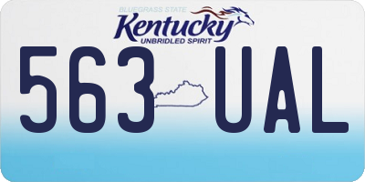 KY license plate 563UAL