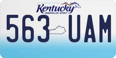 KY license plate 563UAM