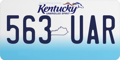 KY license plate 563UAR