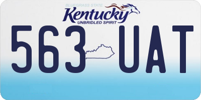 KY license plate 563UAT