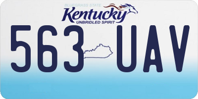 KY license plate 563UAV