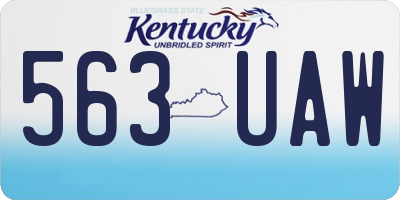KY license plate 563UAW