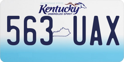 KY license plate 563UAX