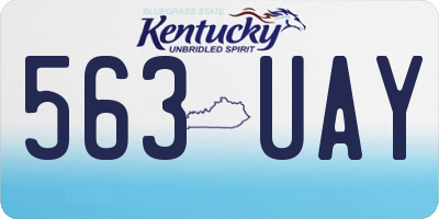 KY license plate 563UAY