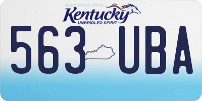 KY license plate 563UBA