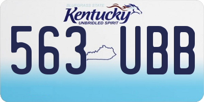 KY license plate 563UBB
