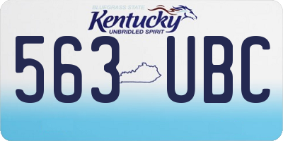 KY license plate 563UBC