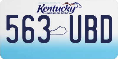 KY license plate 563UBD