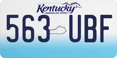 KY license plate 563UBF