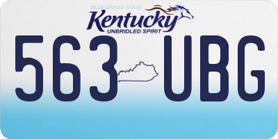 KY license plate 563UBG