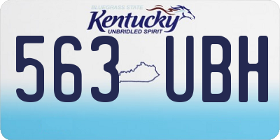 KY license plate 563UBH
