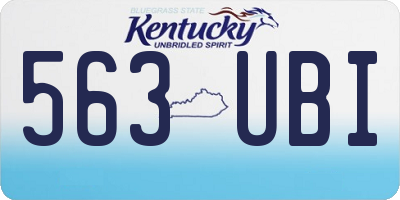 KY license plate 563UBI