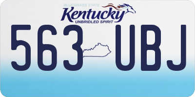 KY license plate 563UBJ