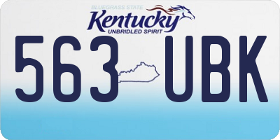 KY license plate 563UBK