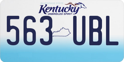 KY license plate 563UBL