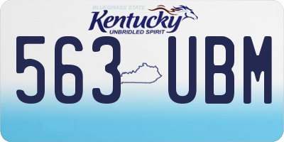 KY license plate 563UBM