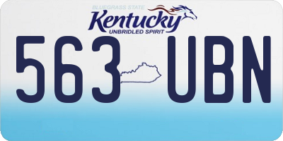 KY license plate 563UBN