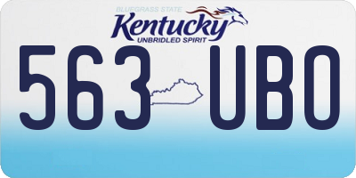 KY license plate 563UBO
