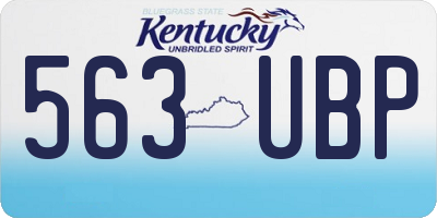 KY license plate 563UBP