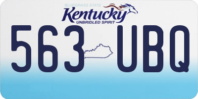KY license plate 563UBQ