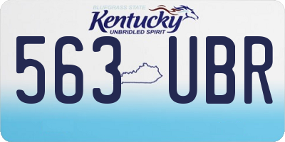 KY license plate 563UBR