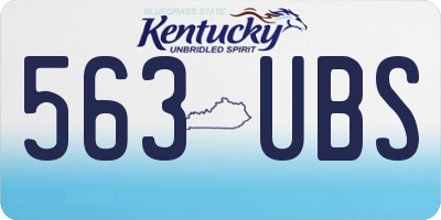 KY license plate 563UBS