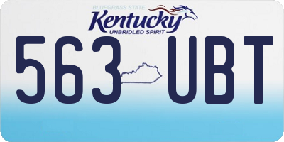 KY license plate 563UBT