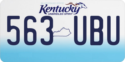 KY license plate 563UBU