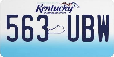 KY license plate 563UBW