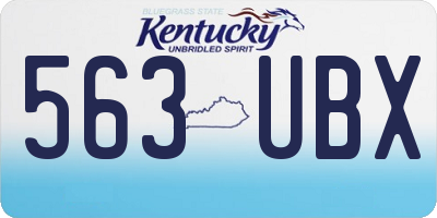 KY license plate 563UBX