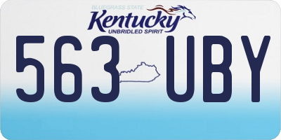 KY license plate 563UBY