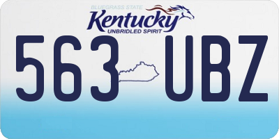 KY license plate 563UBZ