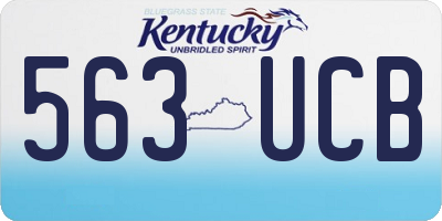 KY license plate 563UCB
