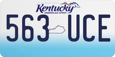 KY license plate 563UCE