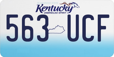 KY license plate 563UCF