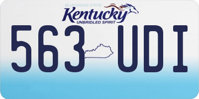KY license plate 563UDI