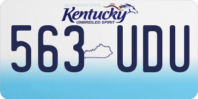 KY license plate 563UDU