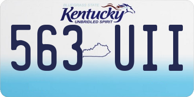 KY license plate 563UII