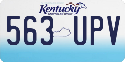 KY license plate 563UPV
