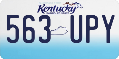 KY license plate 563UPY