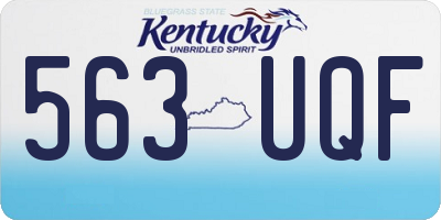 KY license plate 563UQF