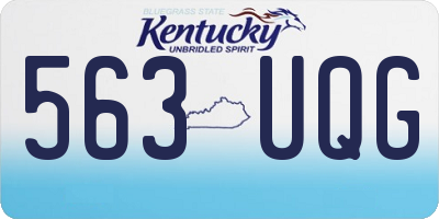 KY license plate 563UQG